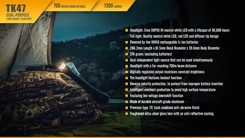 Новое поступление Fenix TK47 CREE XHP35 HI нейтральный белый светодиодный 1300 люмен 700 метров дальность луча фонарь большой дальности