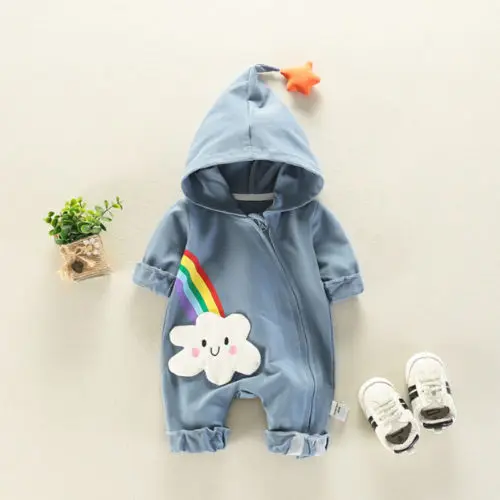 Комбинезон для новорожденных Emmababy с длинным рукавом и капюшоном|Ромперы| |