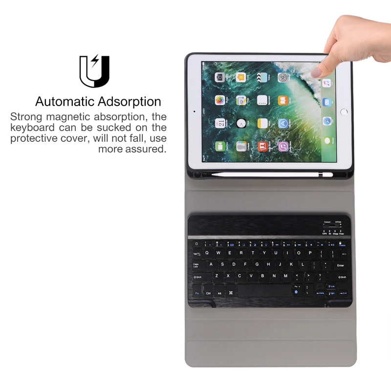 Беспроводной Bluetooth клавиатура Смарт планшет чехол для нового iPad 9 7 2017 2018 Air 1 2 A1822
