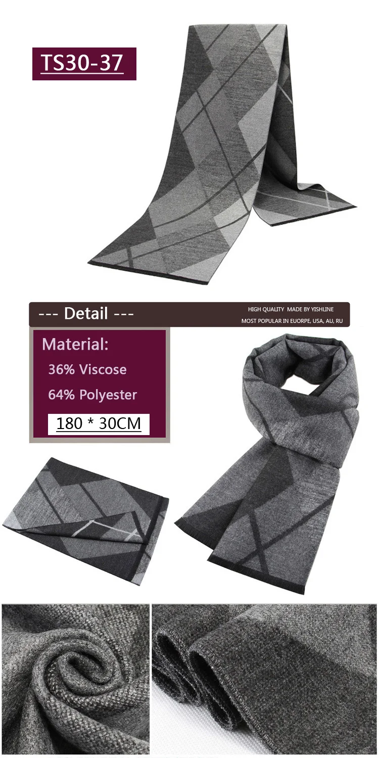 YISHLINE, модные, 180X30 см, Толстые мужские шарфы, зимние, мягкие, мужские, кашемировые, вискозные, с кисточками, шарф, модальный, подарок для отца и мужчины