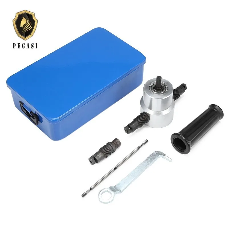 PEGASI Professional Double Head Metal Plate Cutter Drill Accessory 360 Degree Rotating Cutting Sheet Tool Parts With Iron Box