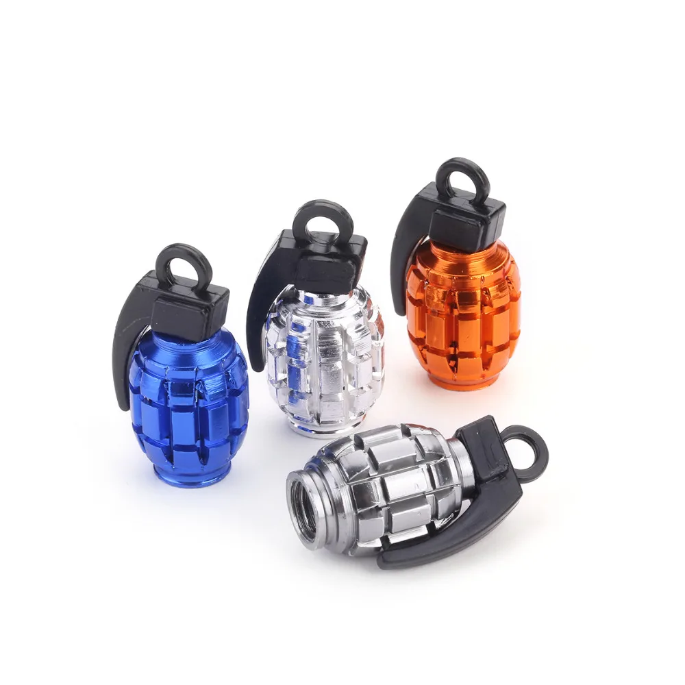 4Pcs/Lot Car Truck Motorcycle Accessories Bike Valve Cap Grenade Design Aluminum Alloy Tire Wheel Stem Caps | Автомобили и