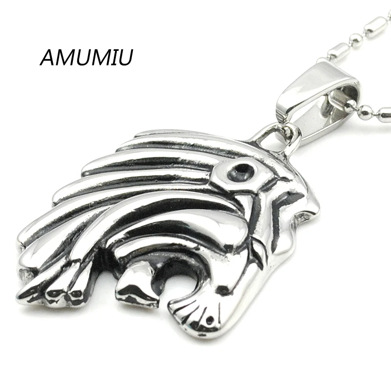 Мужская цепочка с подвеской AMUMIU кулон в виде головы льва украшение из