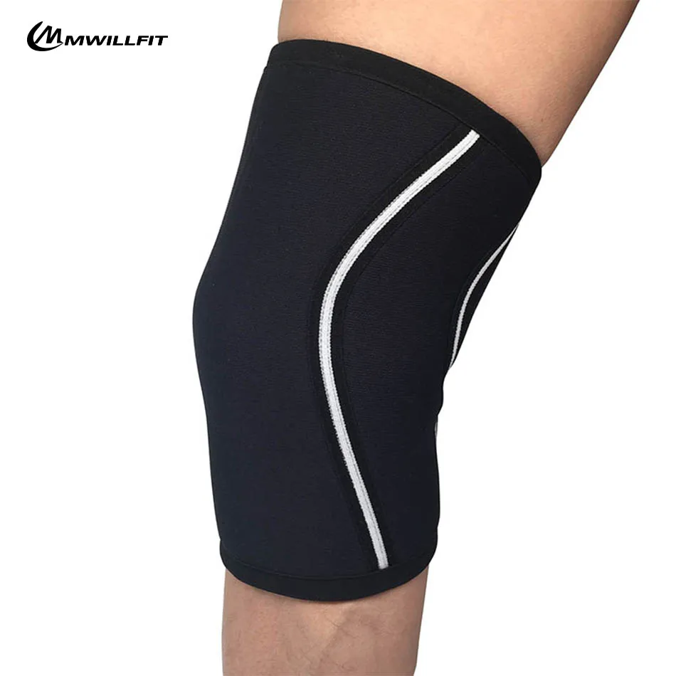 

1 Pair Knee Sleeves 7mm Neoprene Knee Support for Cross Training Gym Weightlifting Brace Cap Support Compression Bodybuilding