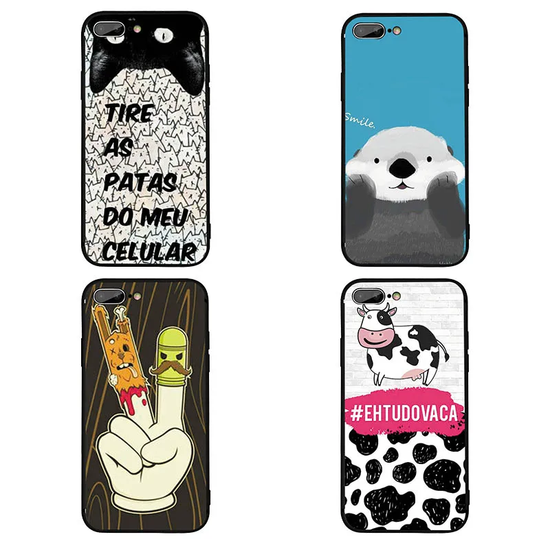Polar bear корова палец черный прозрачный чехол для iPhone 8 плюс 6s 7 10 XR XS XSMAX Чехол Мягкий