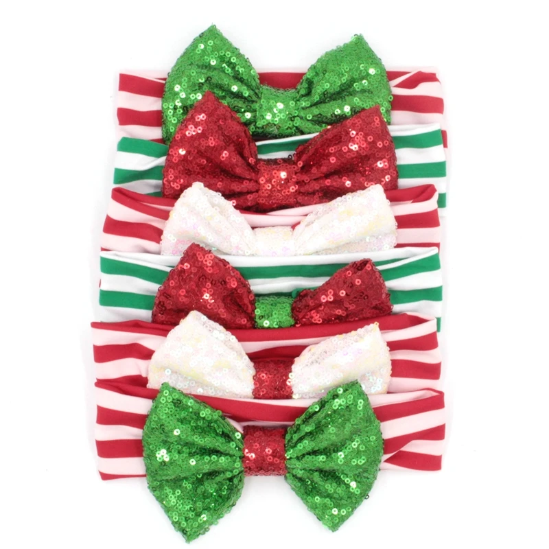 6 шт./лот рождественский подарок повязка на голову 5 дюймов большая эластичная с