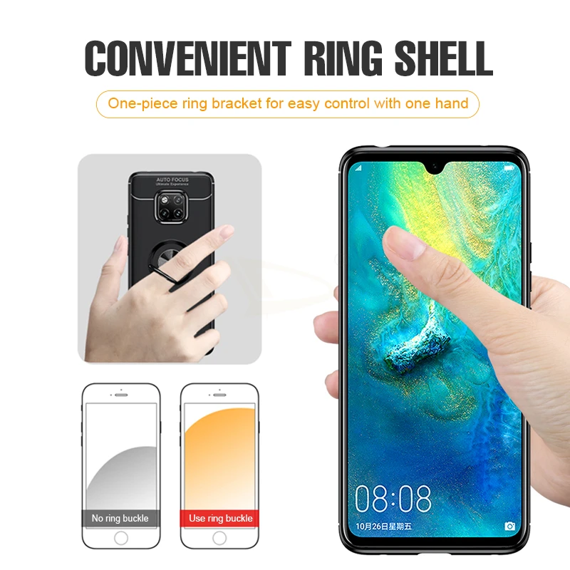 Для huawei p20 lite чехол для mate 20 Pro funda кольцевой кронштейн мягкий телефона Honor 8X Max 9 Lite 10