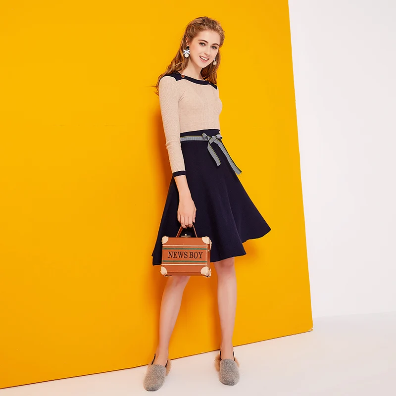 Женское трикотажное мини платье свитер с высоким воротником|mini dress|sweater dresscasual dress