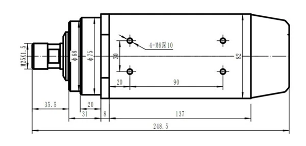 2HP 1.5KW 18000 об/мин ER20 квадратный деревообрабатывающий двигатель переменного тока