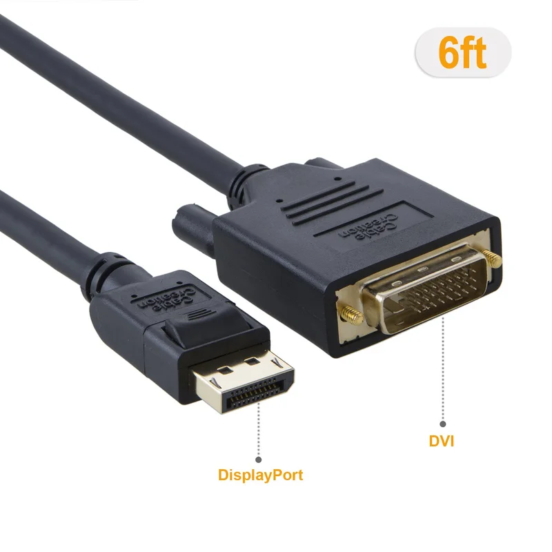 DisplayPort к DVI Кабель DP папа Мужской кабель позолоченный адаптер Поддержка 1080P Full HD