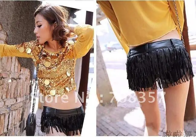 Новые дизайнерские сексуальные костюмы DS для ночного клуба с кисточками черные