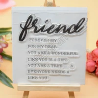 friend sentiment clear stamp rubber clear stamp for card making decoration and scrampbooking