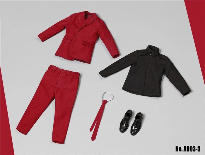 

A003 1/6 Male Clothes Set Standard Slim Narrow Shoulder Small Trouser Leg Western-style Clothes Suit & Shoes for 12'' Figure