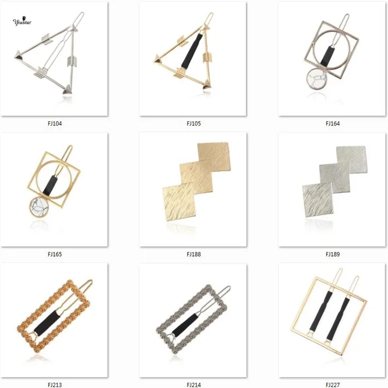 Yiyustar модные геометрические заколки для волос, треугольные стрелы, шпильки для волос, ювелирные изделия, квадратные, круглые, прямоугольные, прямоугольные, свадебные аксессуары для волос