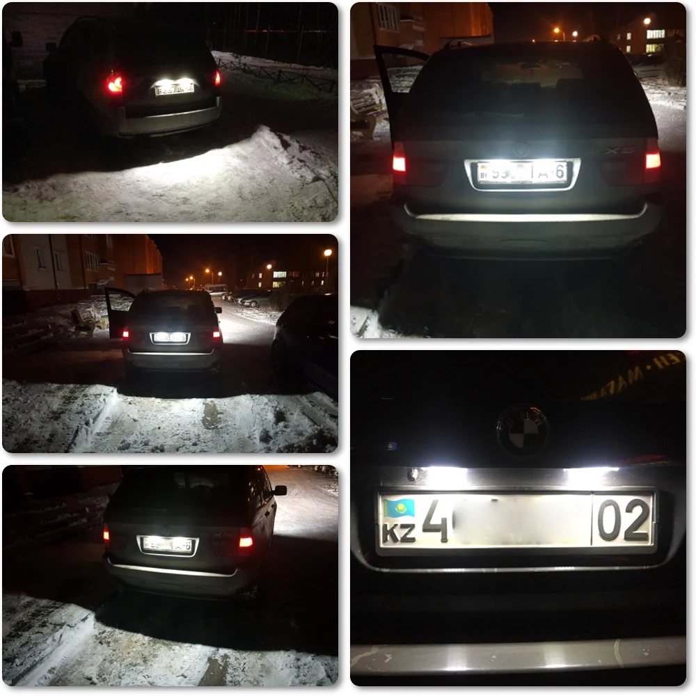 

2Pcs/Lot 12V 18 LED Car License Number Plate Lights Ultra-White Error Free OBD LED License Plate Lamp for BMW X5 E53 X3 E83