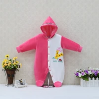 new style baby one piece girls velour rompers spring long sleeve boys nighty toddler hoodie clothes printed fashion girls suits