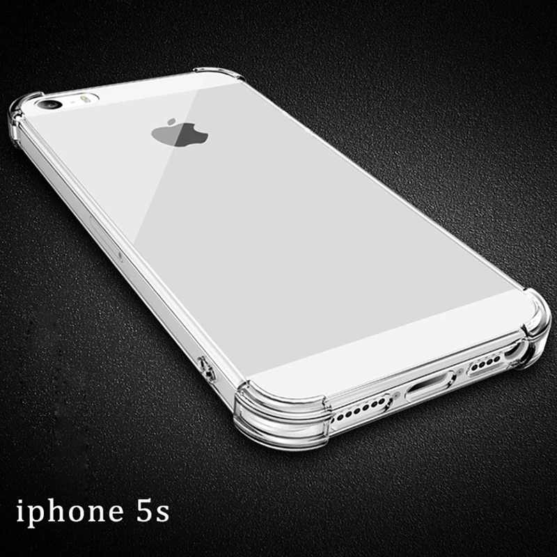 TPU Прозрачный чехол для телефона с защитой от падения iphone 7 6x8 5s plus силиконовый