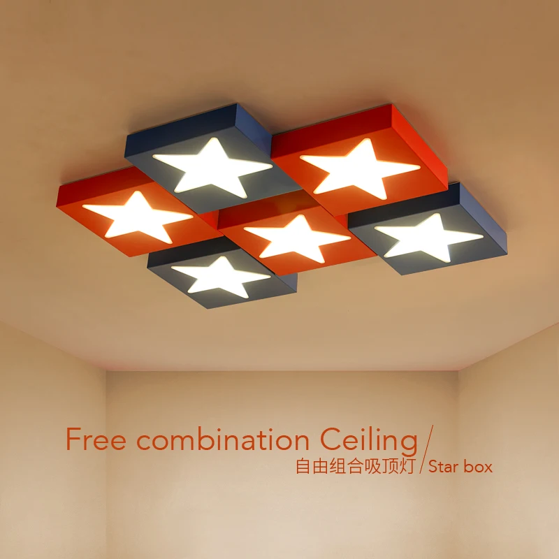 Children lamp LED ceiling lights Children's room cartoon creative personality bedroom boy eye star red blue ceiing ZA ET72 | Освещение
