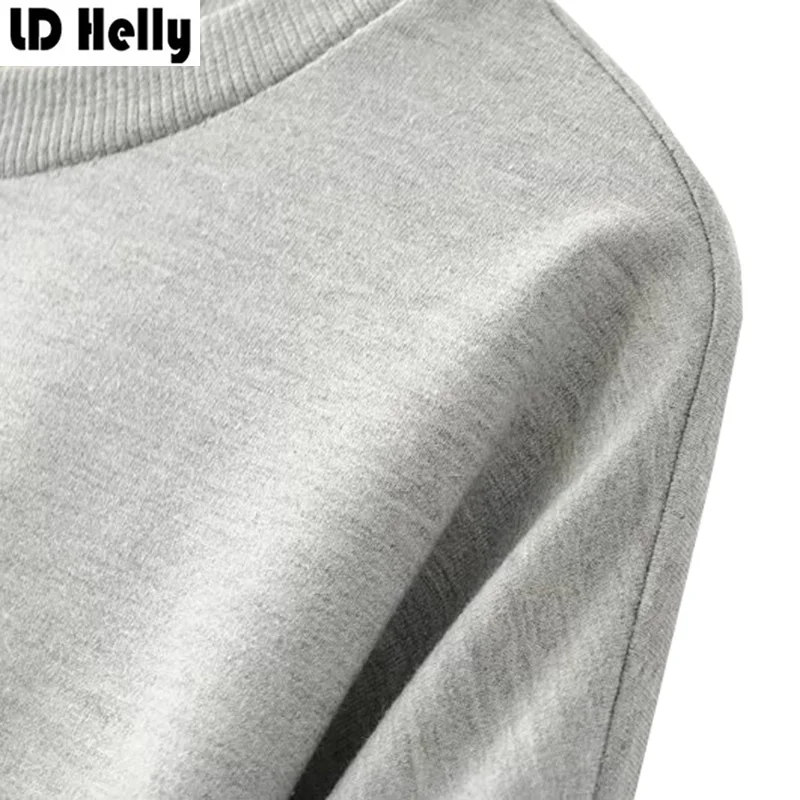 LD Helly Мода 2017 Для женщин кофты с длинными рукавами и круглым вырезом