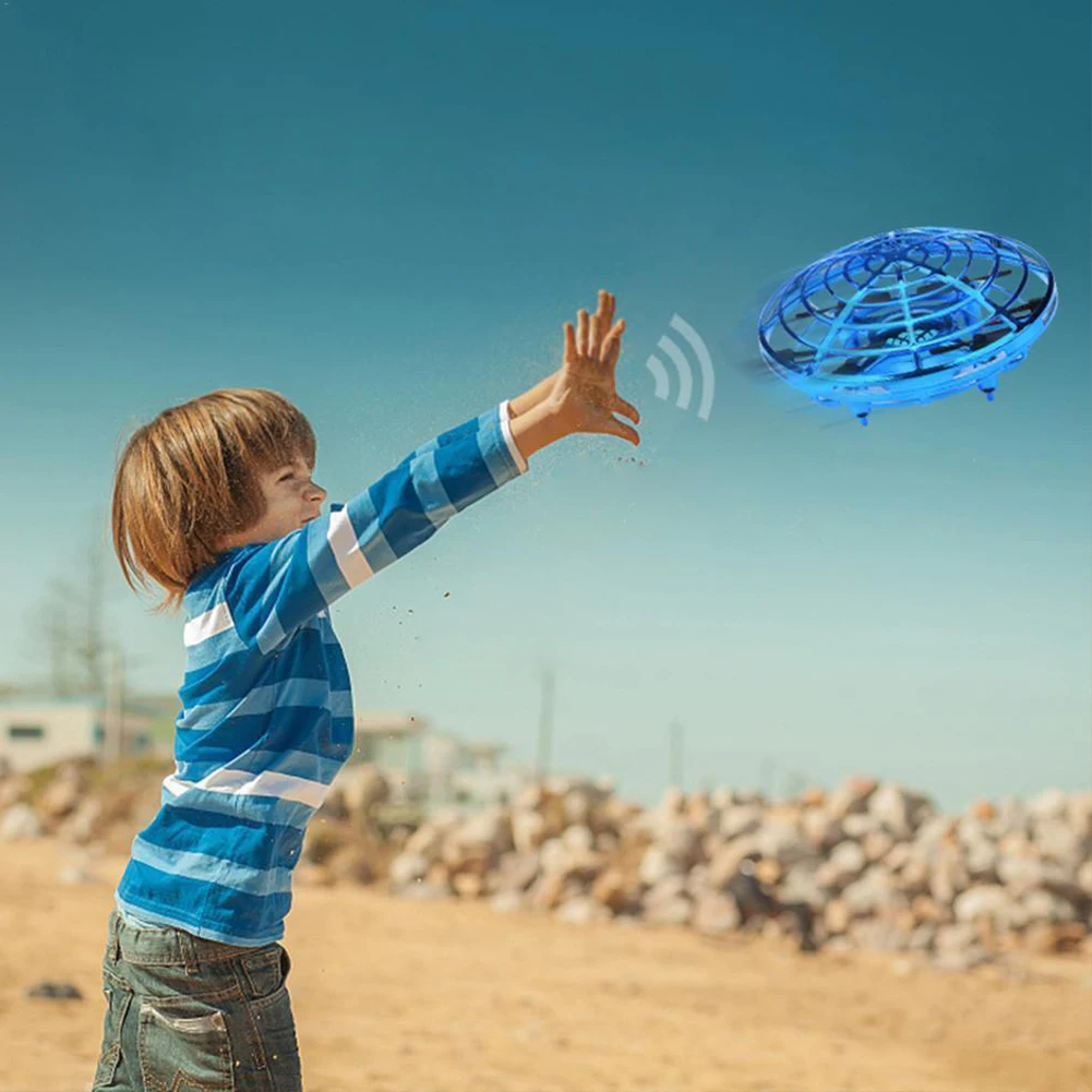 Ручной вращающийся на 360 градусов игрушки Led подарок RC индукционный самолет