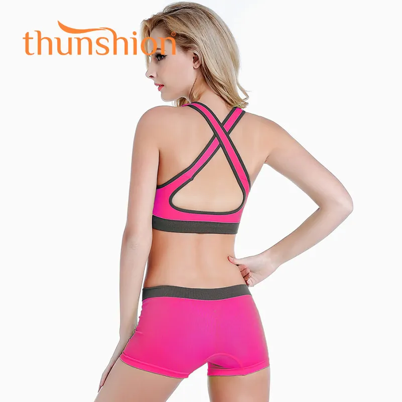 Женский спортивный костюм Thunshion из 2 предметов для йоги новинка 2019 дышащая одежда
