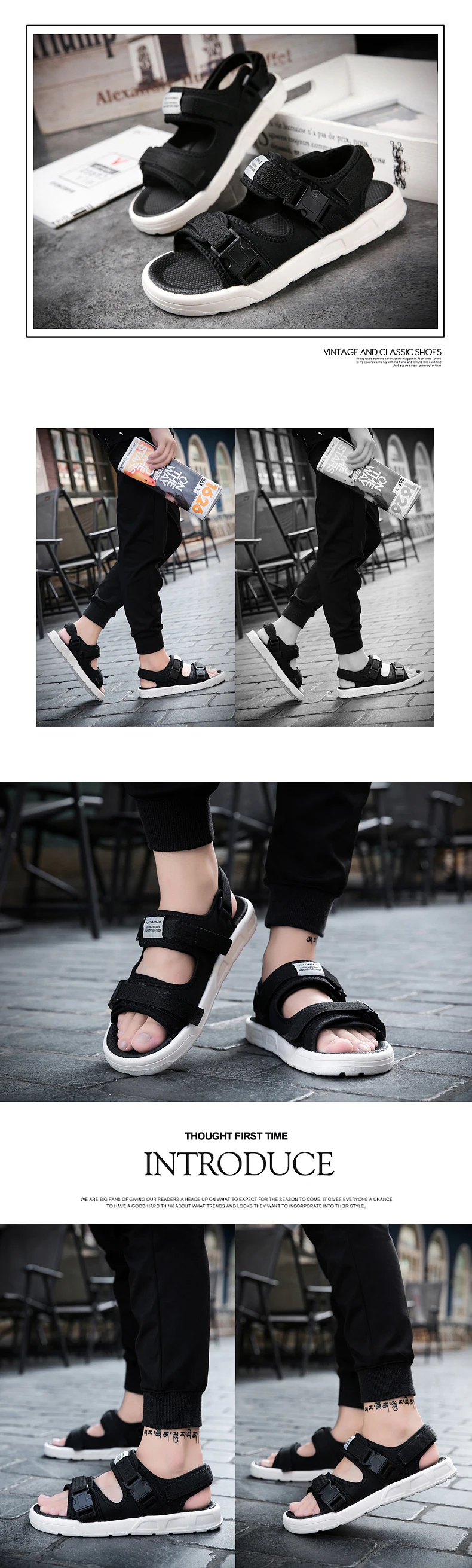 YRRFUOT Men's Casual Shoes Summer New Adult Outdoor Sandals Comfortable Non-slip Men Beach Shoes Original Breathable Slippers