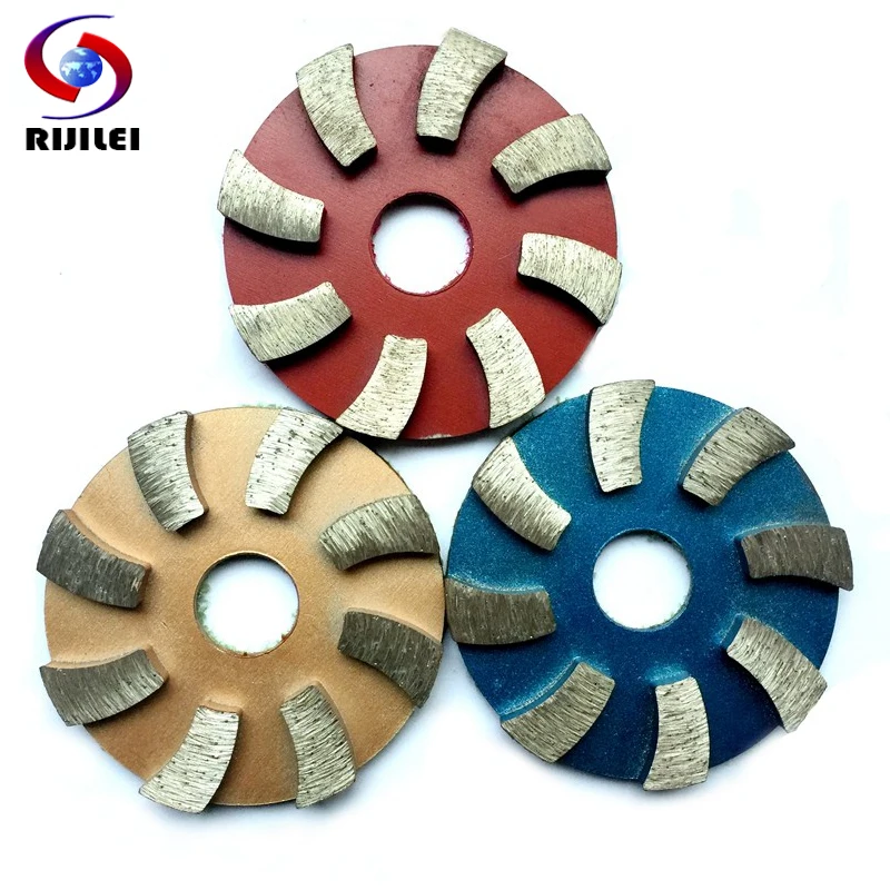 RIJILEI 3PCS 3Inch Metal Grinding Pads 80mm Diamond Polishing Pad Dry/Wet Concrete Floor Grinding Disc Marble Granite 3JKP