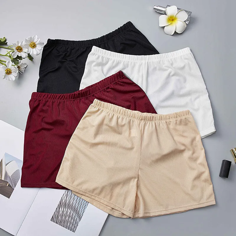 Women Solid Color Elastic Comfy Soft Female Hot Pants Plus Size Seamless Under Safety Shorts Short Tights New Underwear Femme | Женская