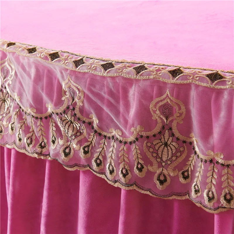 Набор постельного белья из 4 предметов однотонный Бархатный комплект с круглым