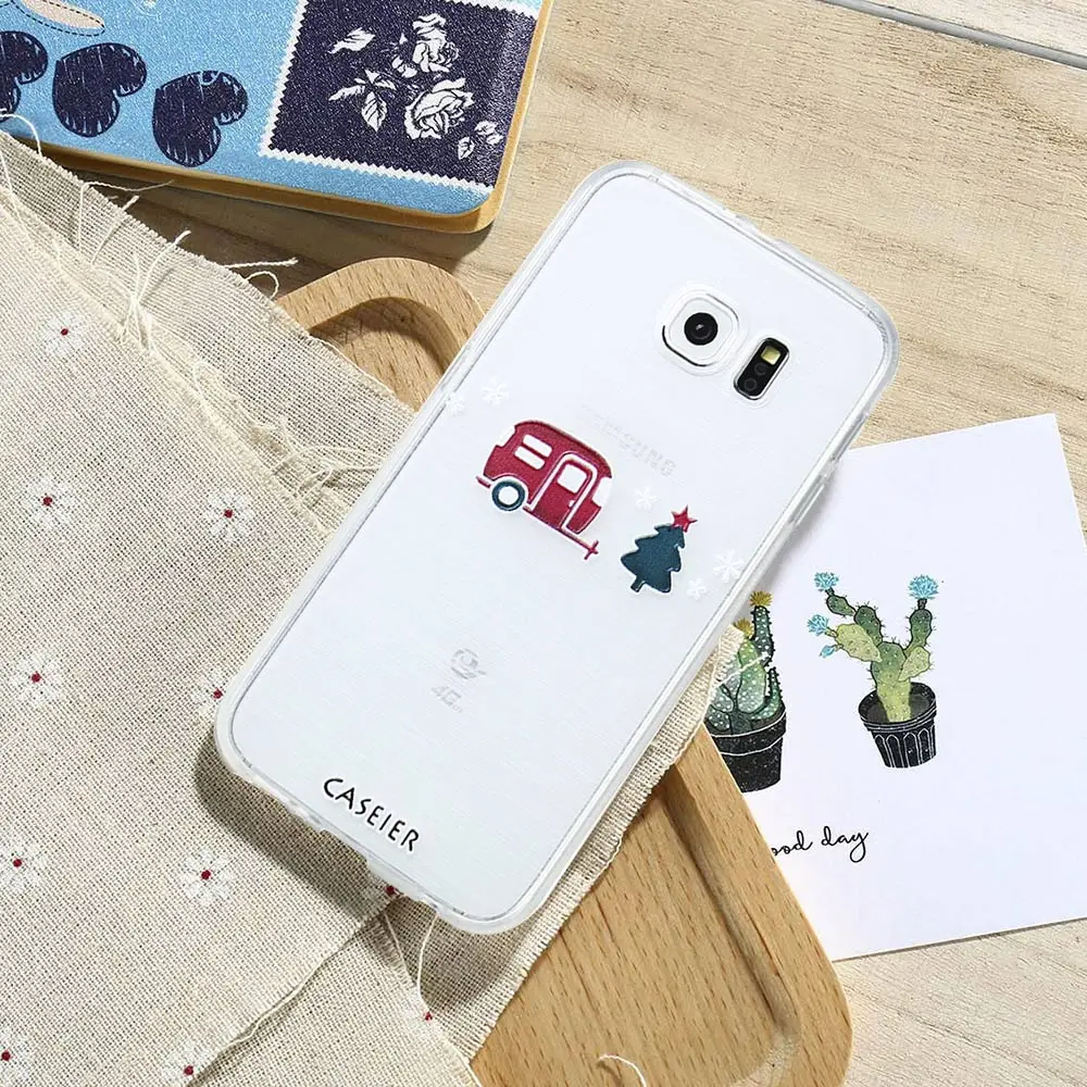 CASEIER Phone Case For Samsung Galaxy S6 S7 Edge S8 Plus Note 8 Cover Soft TPU 3D Christmas Winter Fundas Patterned Capinha |