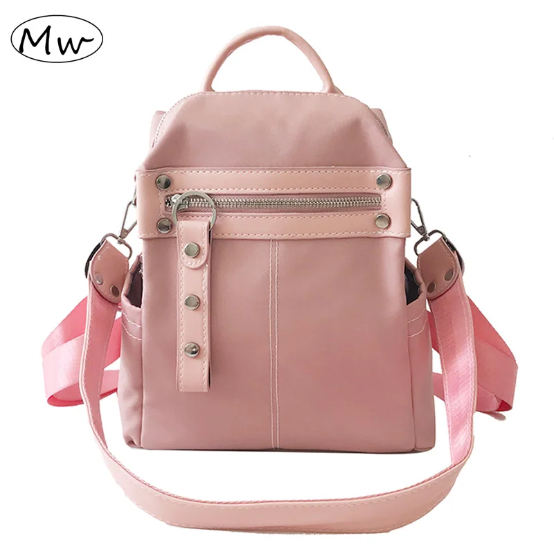 

Рюкзак женский из ткани Оксфорд, с заклепками, водонепроницаемый, многофункциональный, розовый, черный