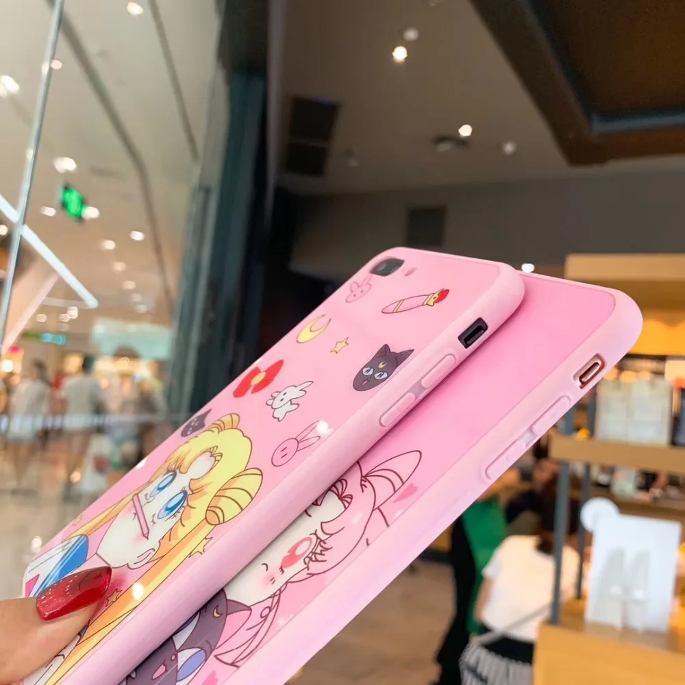 Мультфильм экранная Защитная пленка, чехол для телефона для iPhone 11 Pro Max 6 6s 7 8 Plus X XS XR XSMAX Сейлор Мун Crayon Shin-chan