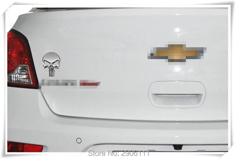 

Car Styling 3D Metal The Punisher Skull Emblem Badge for Chevrolet cruze aveo captiva trax epica spark orlando lacetti