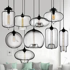 Современные 3 лампы прозрачное Янтарное стекло подвесной светильник E27 светодиодный подвесные светильники для столовой кухни ресторана подвесной светильник