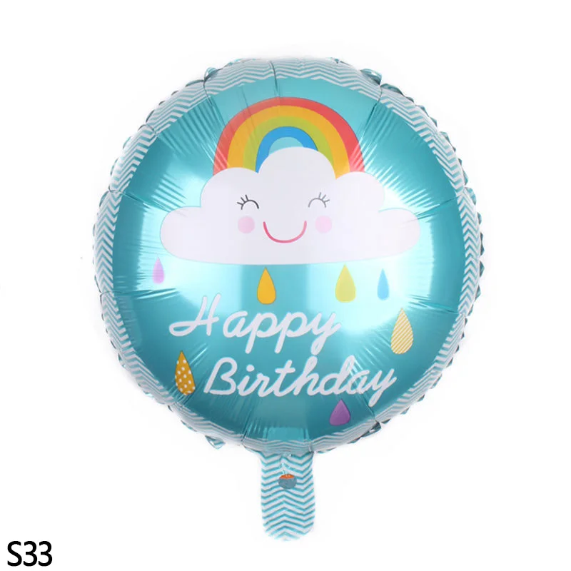 S33 18 дюймов Globos фольгированные шары «С Днем Рождения» детский душ надувные игрушки баллон из гелий круглый воздушный шар для детской вечеринки - Цвет: S33