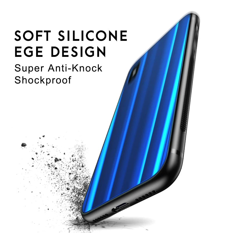 X-ENOGONE Aurora Glass Case for iPhone X 10 Luxury Silicone Full Protective Cover For 7 8 6 6s Plus Phone Coque |