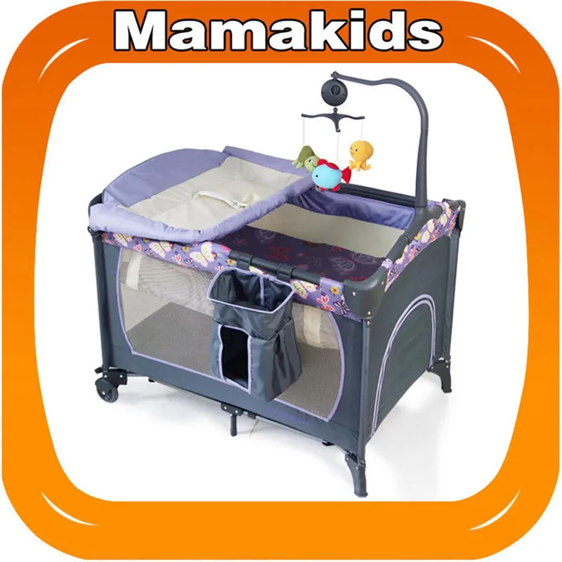 Babytrend в том же параграфе прямая складная кроватка Многофункциональная портативная игровая кровать детская с пеленками набор колесико для детской кроватки