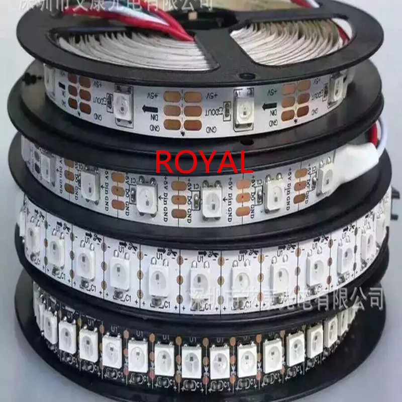 

WS2812B Smart RGB LED Pixel Strip 1m/4m/5m Black/White PCB 30/60/144 leds/m WS2812 IC , 30/60/144leds/m pixels IP20 IP67 DC5V