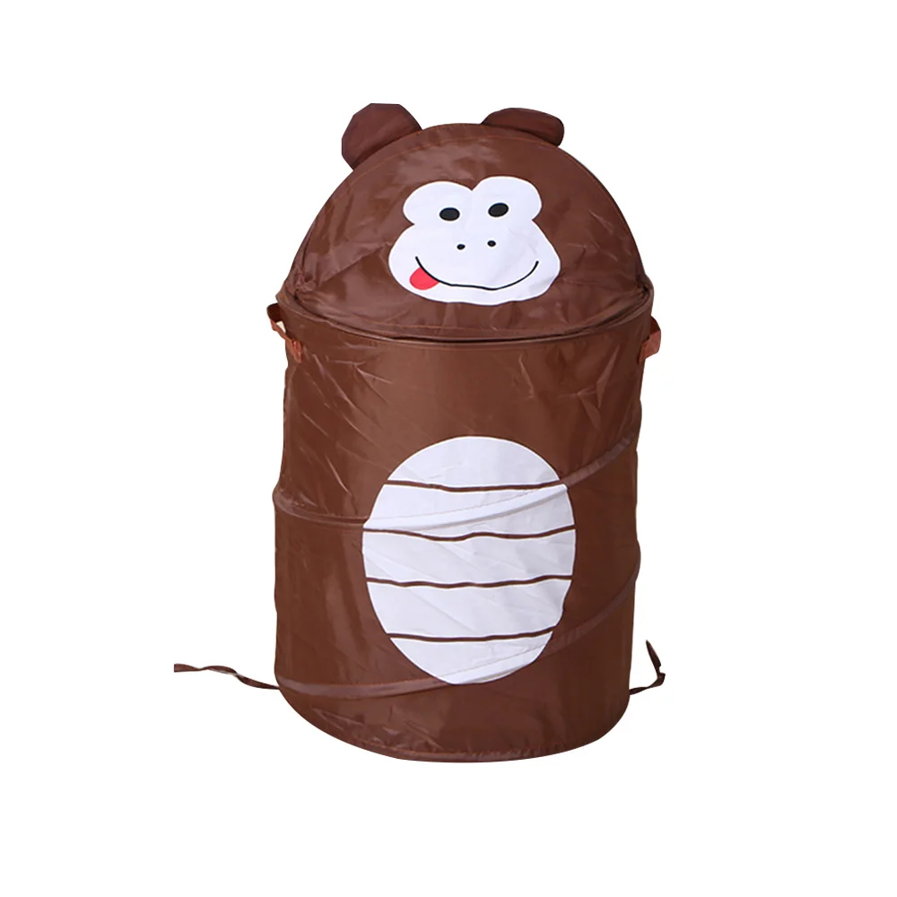 brown Милая мультяшная корзина для животных складная корзина для хранения одежды корзина для белья грязная одежда игрушка ведро Коробка органайзер сумка для хранения 1 шт - Color: brown