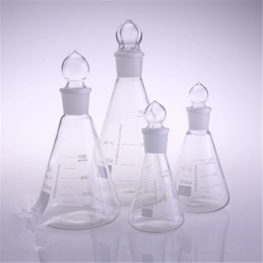 Колба коническая с толстыми стенками пробкой Erlenmeyer фляжка для лаборатории химии