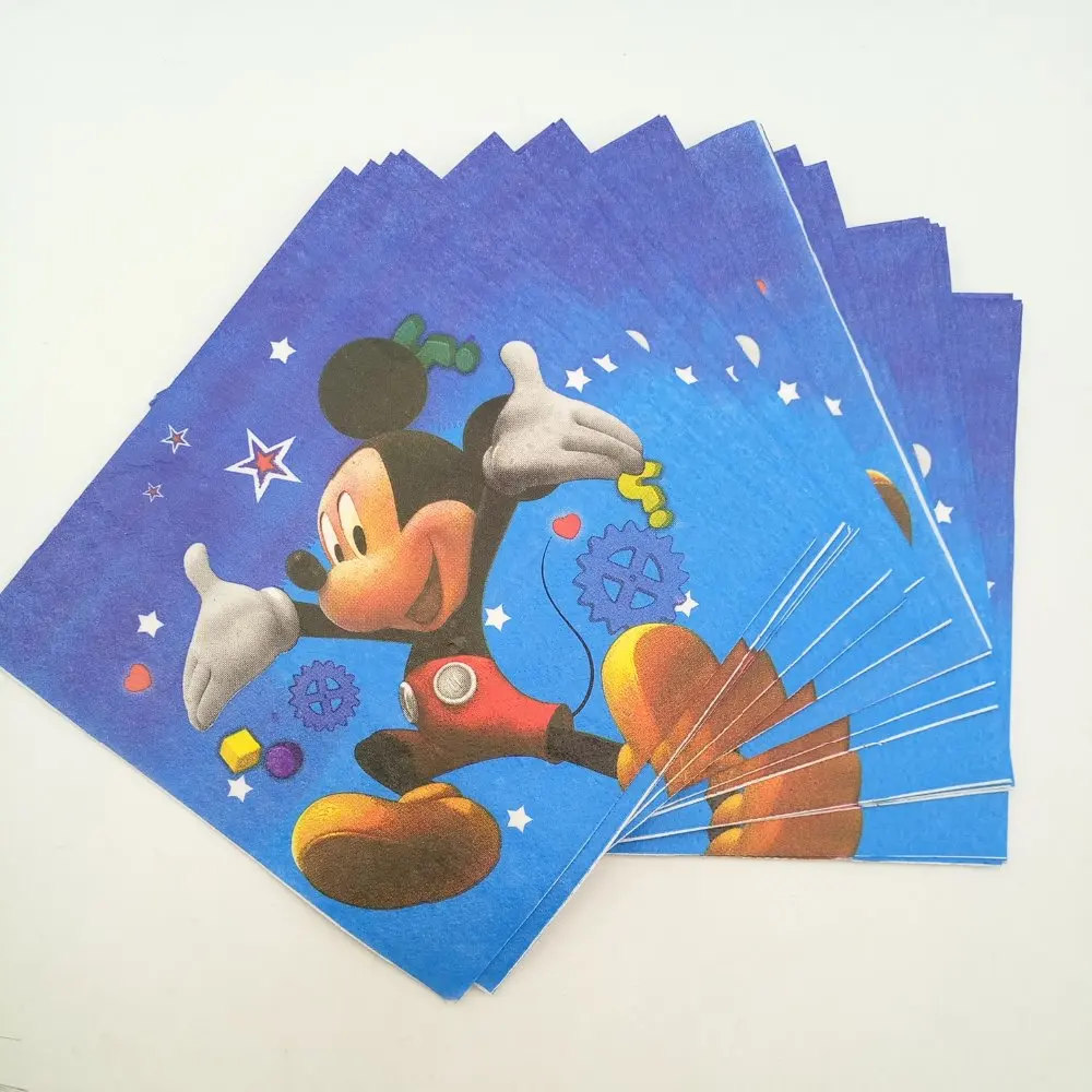 20 шт./пакет милый с Микки Маусом Мышь вечерние поставки Бумага салфетка День