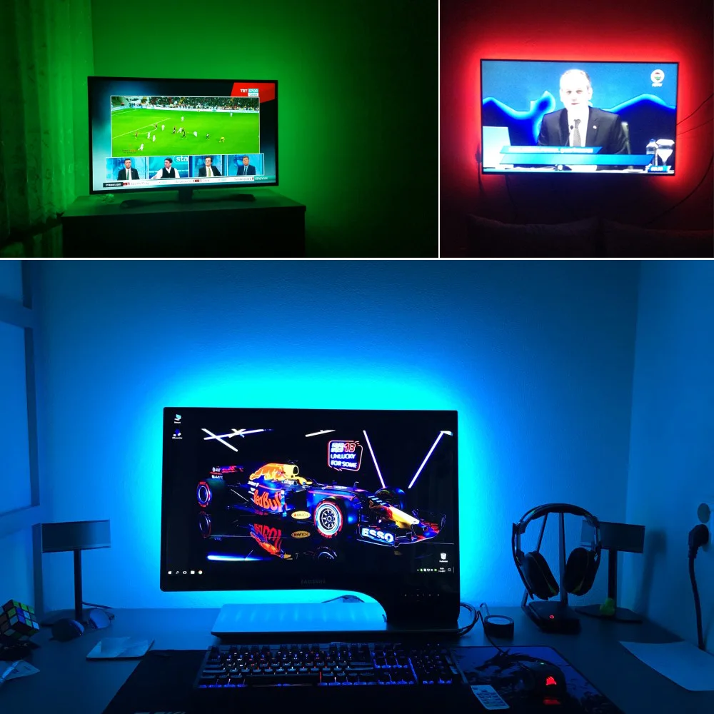 Светильник со светодиодной лентой не водонепроницаемый 5 В USB питание RGB 2835 3528 SMD HD