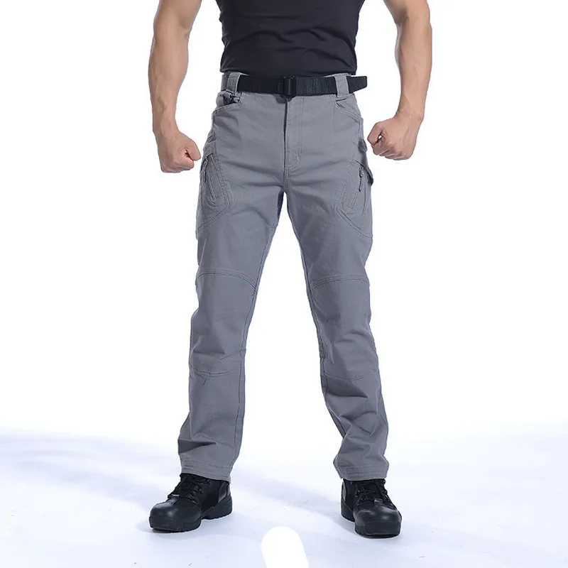 Мужские тактические брюки карго IX9 армейские из хлопка с множеством карманов