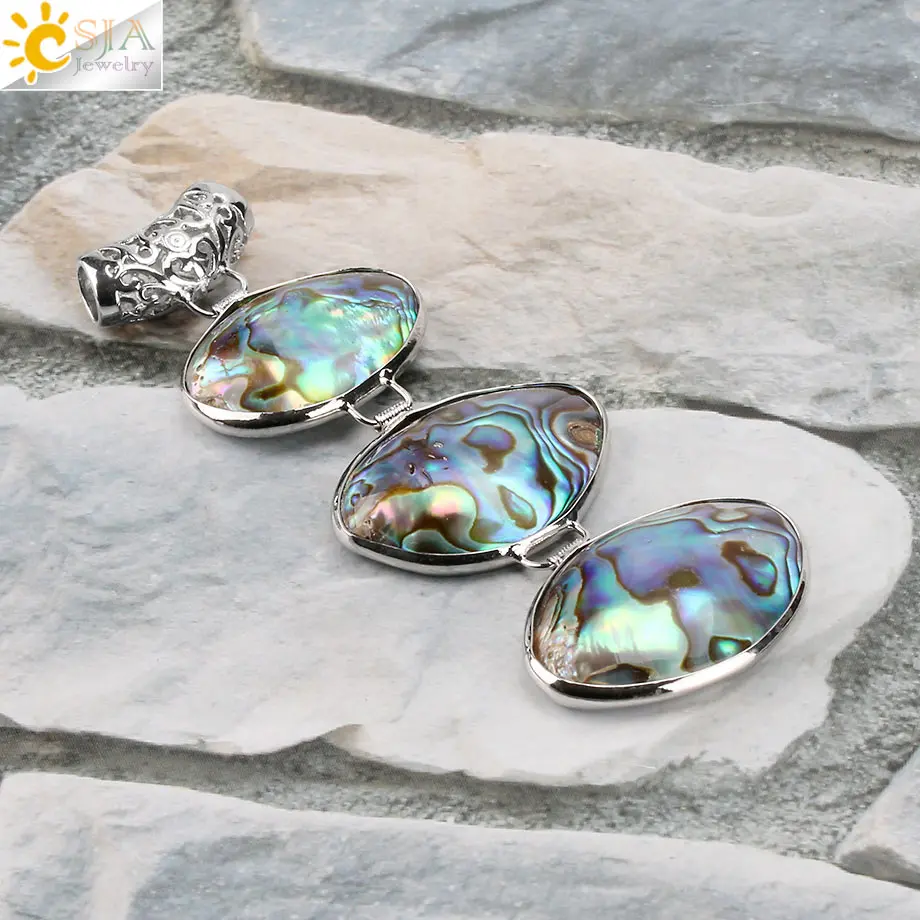 Ожерелье CSJA из Новой Зеландии ожерелье с 3 овальными бусинами натуральное сырье