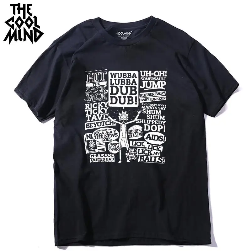RI0112A-BLK COOLMIND/ футболка с короткими рукавами из хлопка с изображением Рика и Морти; Повседневная модная футболка; летняя футболка с принтом; футболка; RI0129A - Цвет: RI0112A-BLK