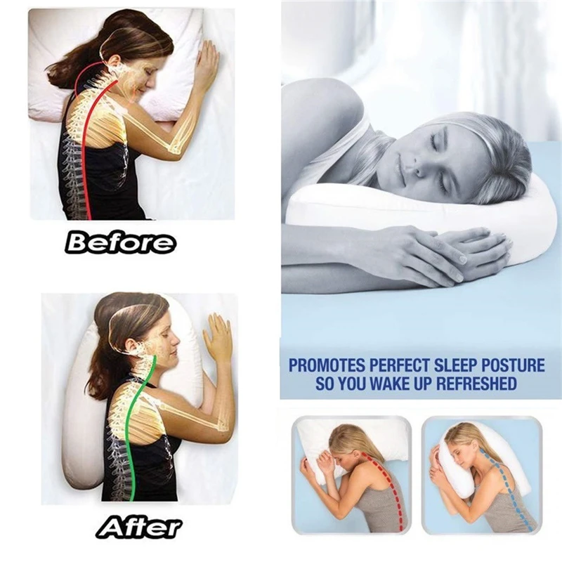High Side Sleeper Pillow Neck Care Massage Sleep Buddy U-Shaped Waist Support Pillow Help Sleep