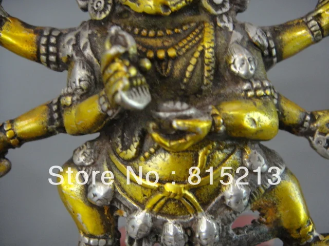 Wang 000329 китайская Медь Бронза четыре оружие Avalokitesvara * Kwan-Yin Guan Yin Будда | Дом и сад