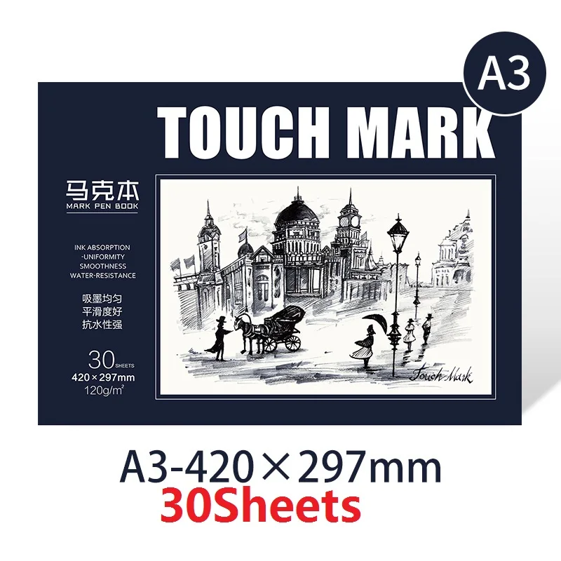 1 шт. Touchmark B5 A4 A3 Mark Sketchbook художника Акварельная бумага эскиз книга масляная пайка