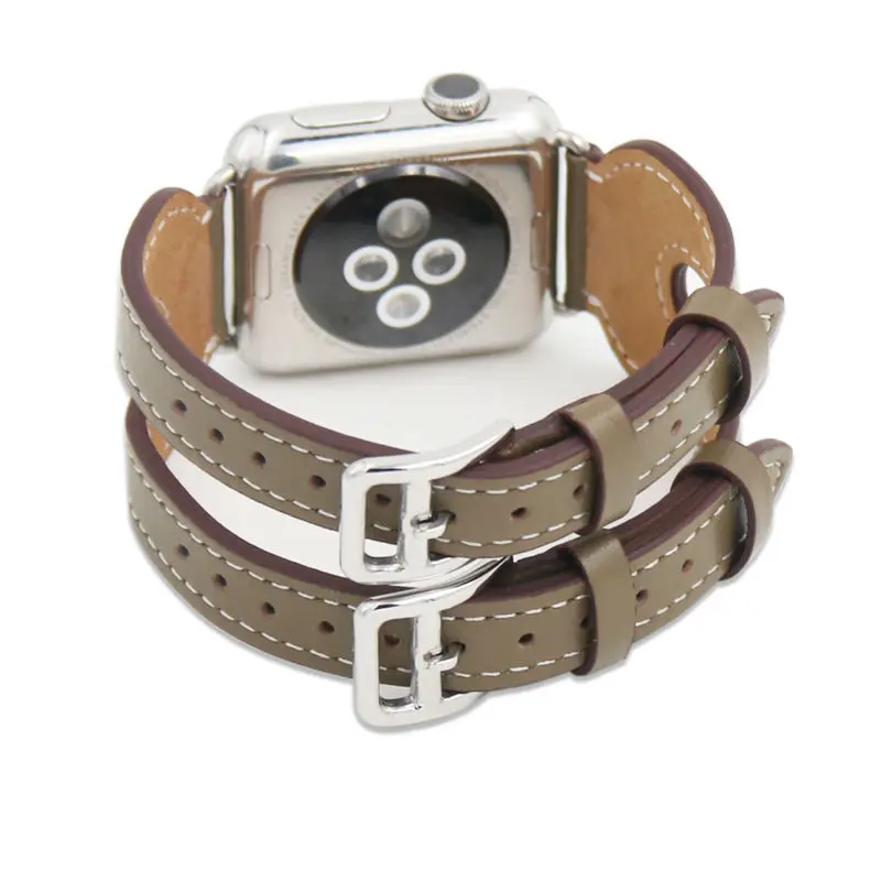 Двойной кожаный ремешок для часов из натуральной кожи Apple Watch 42 мм 38 серия 3/2/1|strap for
