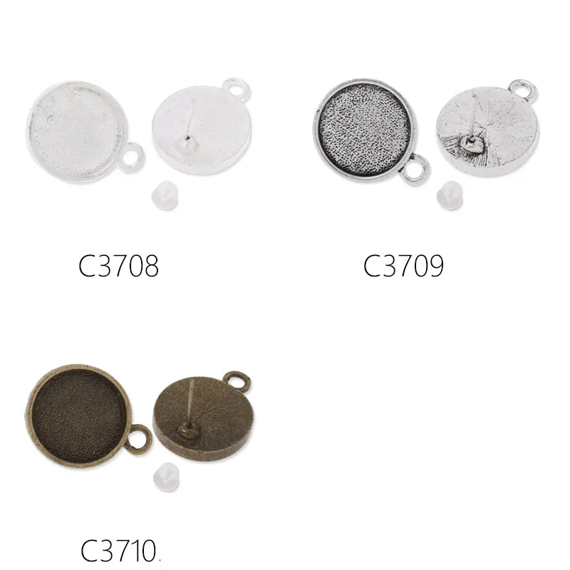 

20PCS earring with a 14mm bezel,earring blank,fit 14mm round cabochons